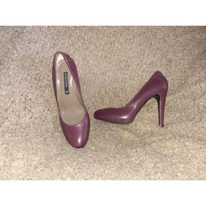 ALBANO-Italy-Oxblood Leather/Corset Back-Hidden Platform Pumps-Sz 37-Near Mint
